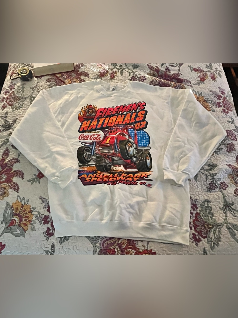 Vintage Y2K Midget Car Fireman’s Nationals Racing Crewneck Sweatshirt XXL NEW